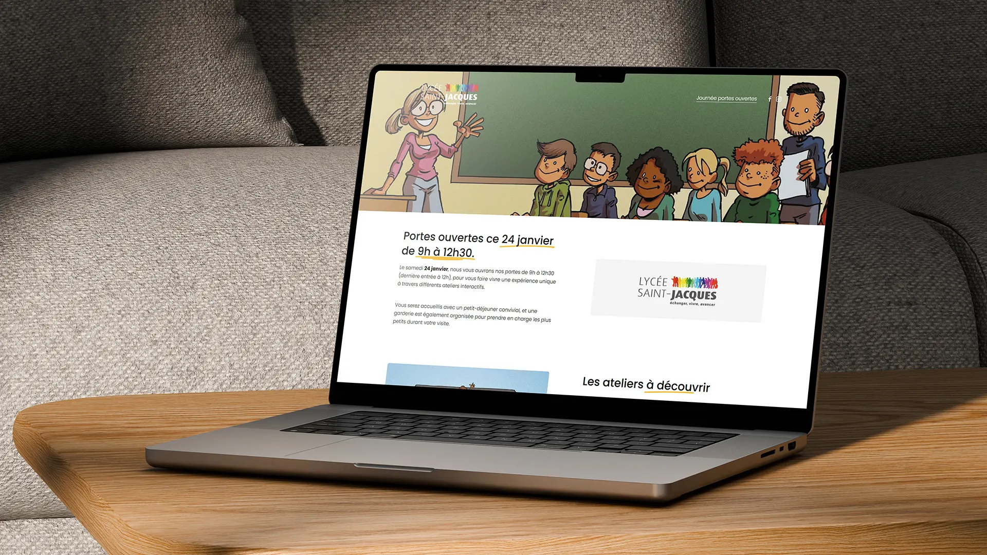 Lycée Saint-Jacques Liège - Landing page responsive pour journée portes ouvertes